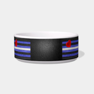 SlipperyJoe's leather pride flag black royal blue  Bowl