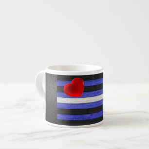 SlipperyJoe's leather pride flag black royal blue Espresso Cup