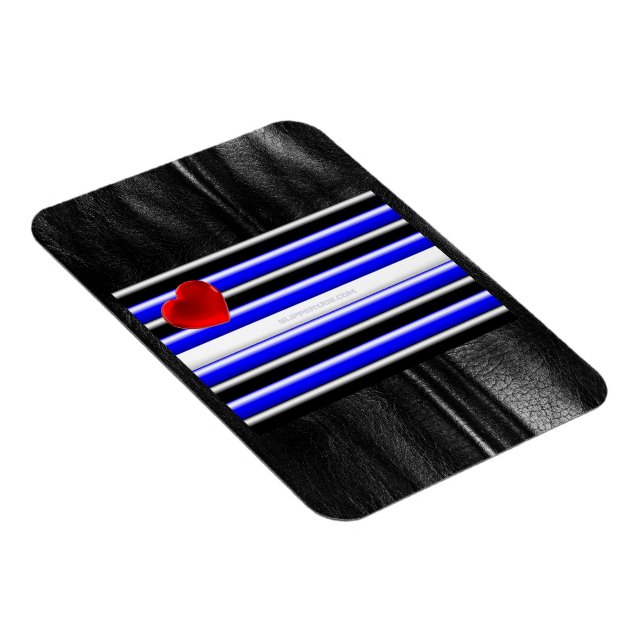 SlipperyJoe's leather pride flag black royal blue  Magnet (Right Side)