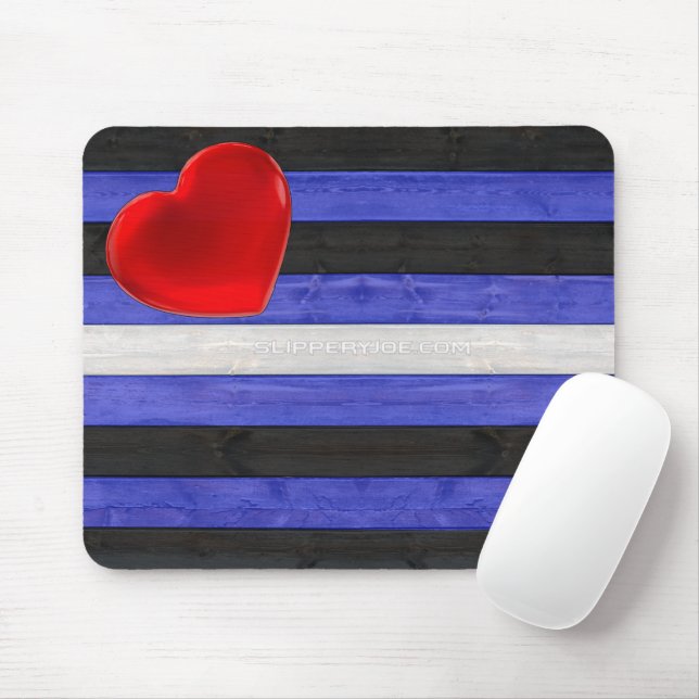 SlipperyJoe's leather pride flag black royal blue  Mouse Pad (With Mouse)