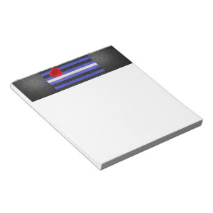 SlipperyJoe's leather pride flag black royal blue Notepad