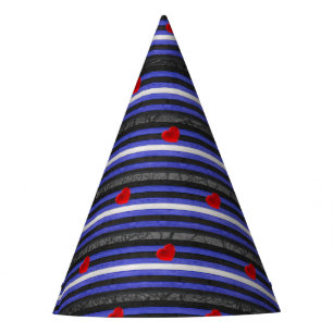 SlipperyJoe's leather pride flag black royal blue Party Hat