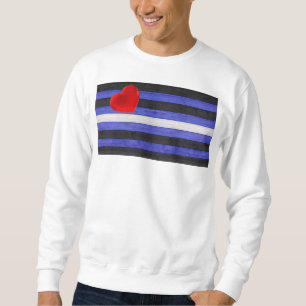 SlipperyJoe's leather pride flag black royal blue  Sweatshirt