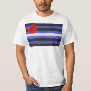 SlipperyJoe's leather pride flag black royal blue T-Shirt