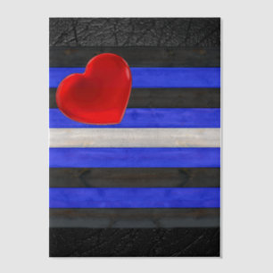 SlipperyJoe's leather pride flag black royal blue Vellum Invitations