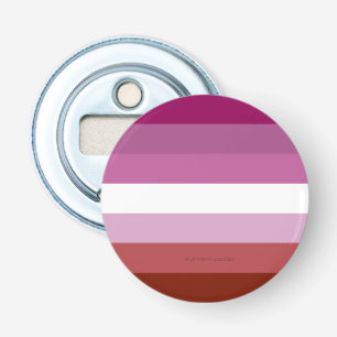 SlipperyJoe's lesbian pride flag feminine communit Bottle Opener