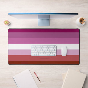 SlipperyJoe's lesbian pride flag feminine communit Desk Mat
