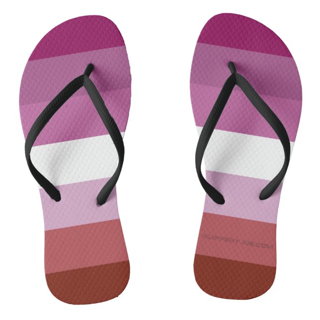 SlipperyJoe's lesbian pride flag feminine communit Flip Flops (Footbed)