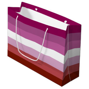 SlipperyJoe's lesbian pride flag feminine communit Large Gift Bag