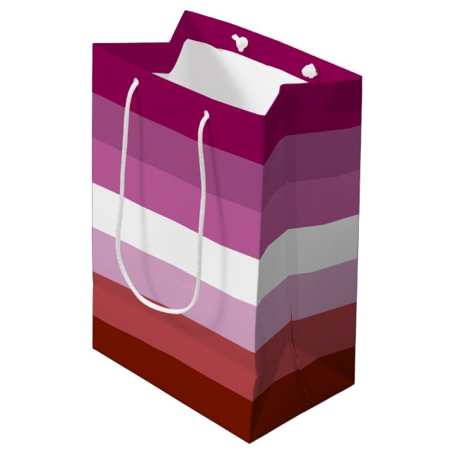 SlipperyJoe's lesbian pride flag feminine communit Medium Gift Bag (Front Angled)