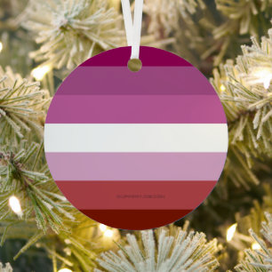 SlipperyJoe's lesbian pride flag feminine communit Metal Ornament
