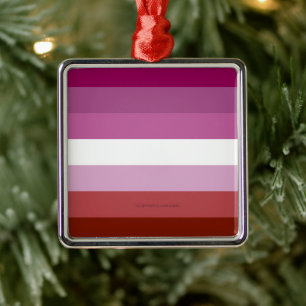 SlipperyJoe's lesbian pride flag feminine communit Metal Ornament