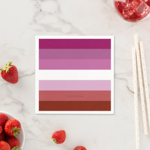 SlipperyJoe's lesbian pride flag feminine communit Napkin