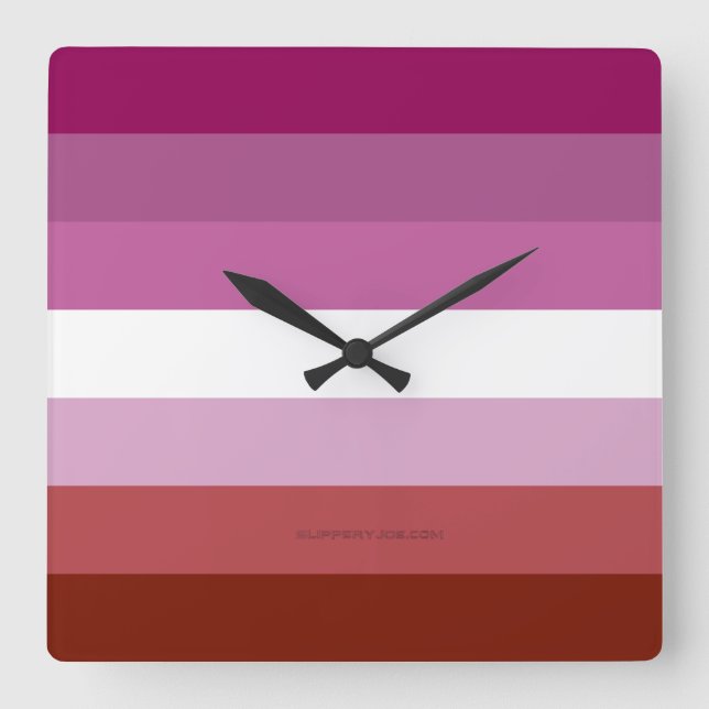 SlipperyJoe's lesbian pride flag feminine communit Square Wall Clock (Front)