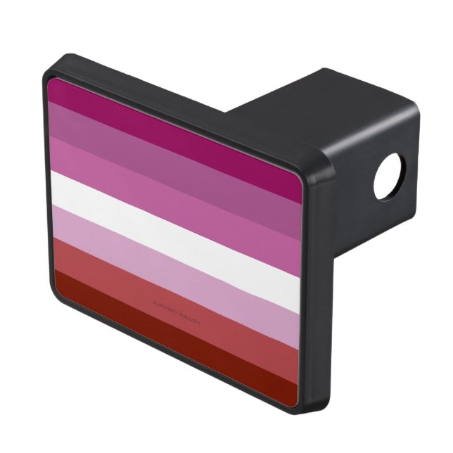 SlipperyJoe's lesbian pride flag feminine communit Trailer Hitch Cover (Top Right)