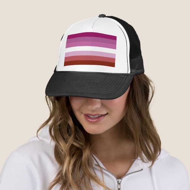 SlipperyJoe's lesbian pride flag feminine communit Trucker Hat (In Situ)
