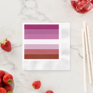 SlipperyJoe's Lesbian Pride flag feminine Lipstick Napkin