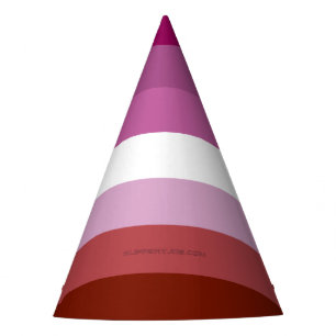 SlipperyJoe's Lesbian Pride flag feminine Lipstick Party Hat