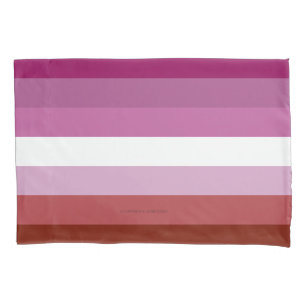 SlipperyJoe's Lesbian Pride flag feminine Lipstick Pillowcase