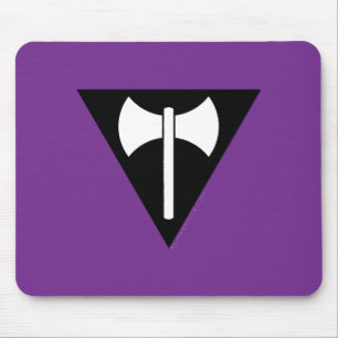 SlipperyJoe's Lesbian Pride flag Labrys ax triangl Mouse Pad