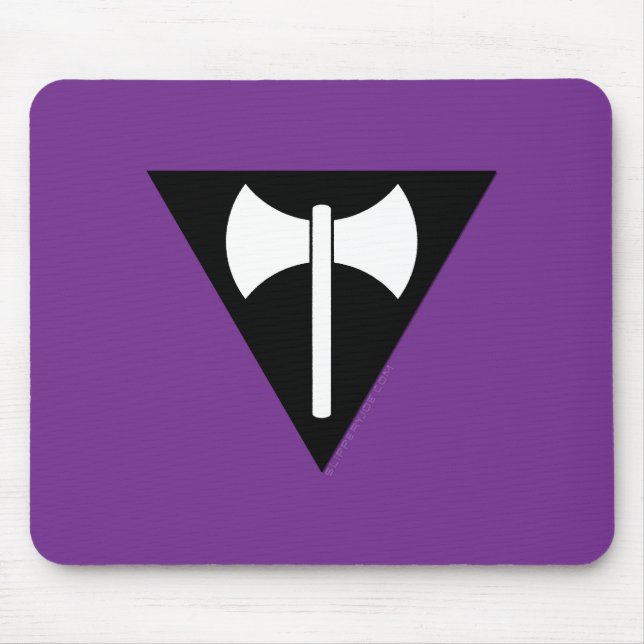 SlipperyJoe's Lesbian Pride flag Labrys ax triangl Mouse Pad (Front)
