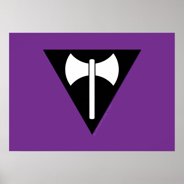 SlipperyJoe's Lesbian Pride flag Labrys ax triangl Poster (Front)