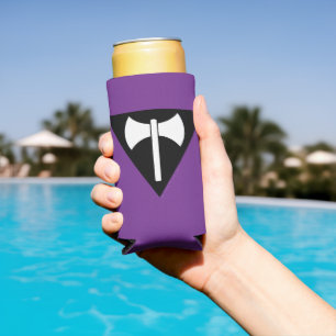 SlipperyJoe's Lesbian Pride flag Labrys axe triang Seltzer Can Cooler