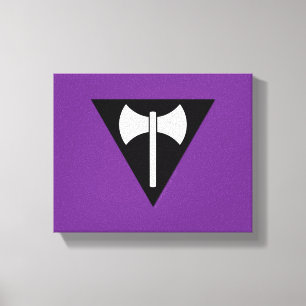 SlipperyJoe's Lesbian Pride flag labrys symbol tri Canvas Print