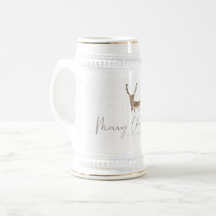 SlipperyJoe's line art silhouette reindeer minimal Beer Stein