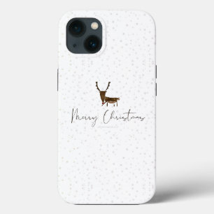 SlipperyJoe's line art silhouette reindeer minimal iPhone 13 Case
