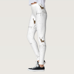 SlipperyJoe's line art silhouette reindeer minimal Leggings