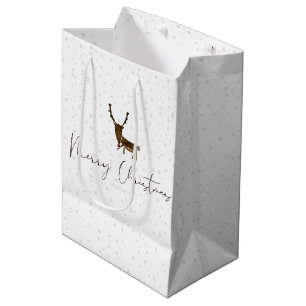 SlipperyJoe's line art silhouette reindeer minimal Medium Gift Bag