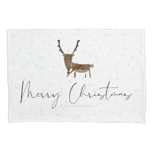 SlipperyJoe's line art silhouette reindeer minimal Pillowcase