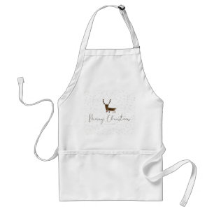 SlipperyJoe's line art silhouette reindeer minimal Standard Apron