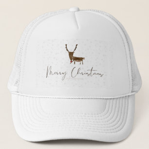 SlipperyJoe's line art silhouette reindeer minimal Trucker Hat