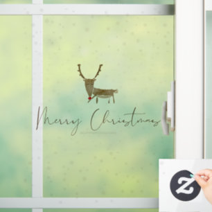 SlipperyJoe's line art silhouette reindeer minimal Window Cling