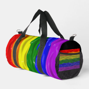 SlipperyJoe's liquid gloss pride flag red orange y Duffle Bag