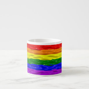 SlipperyJoe's liquid gloss pride flag red orange y Espresso Cup