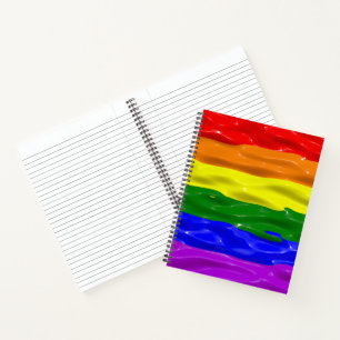 SlipperyJoe's liquid gloss pride flag red orange y Notebook