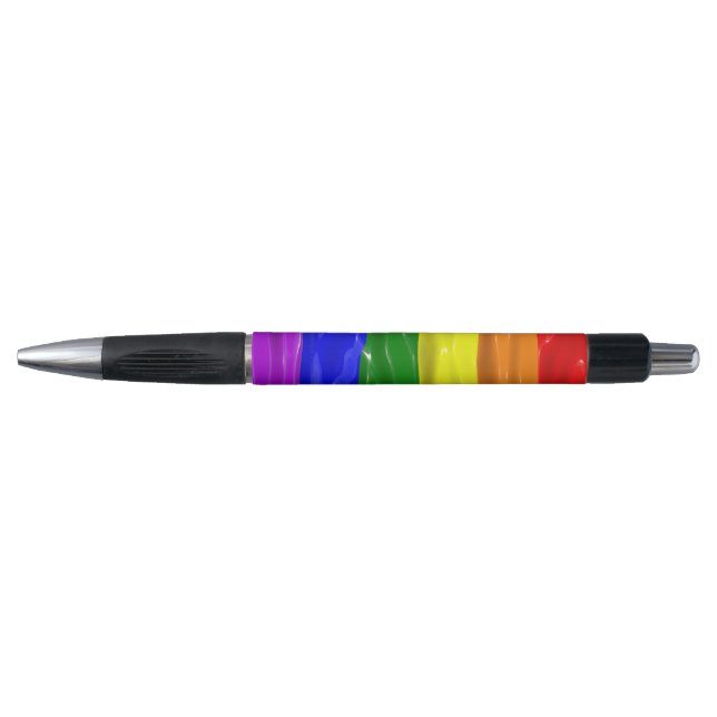 SlipperyJoe's liquid gloss pride flag red orange y Pen (Front)