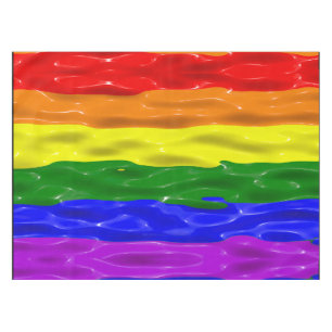 SlipperyJoe's liquid gloss pride flag red orange y Tablecloth