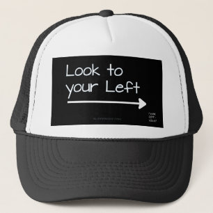 SlipperyJoe's look left funny stark white arrow pl Trucker Hat