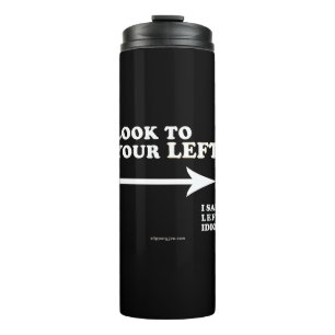 SlipperyJoe's look to your left thick geometric ce Thermal Tumbler