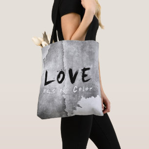 SlipperyJoe's Love has no colour saying black whit Tote Bag