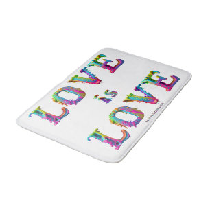 SlipperyJoe's love is love spray paint gay pride c Bath Mat