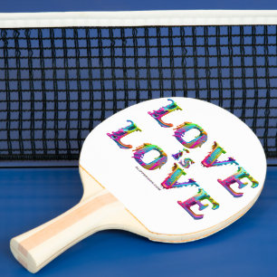 SlipperyJoe's love is love spray paint gay pride c Ping Pong Paddle