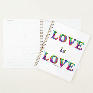 SlipperyJoe's love is love spray paint gay pride c Planner