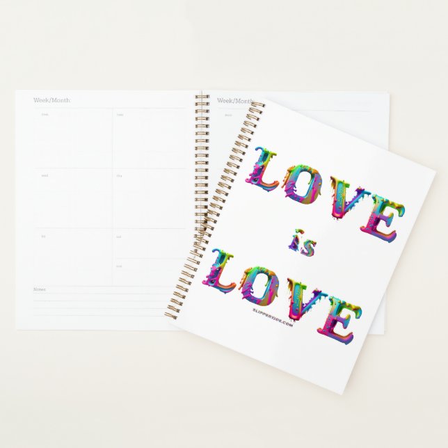 SlipperyJoe's love is love spray paint gay pride c Planner (Display)
