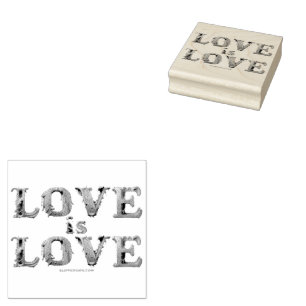 SlipperyJoe's love is love spray paint gay pride c Rubber Stamp