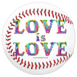 SlipperyJoe's love is love spray paint gay pride c Softball